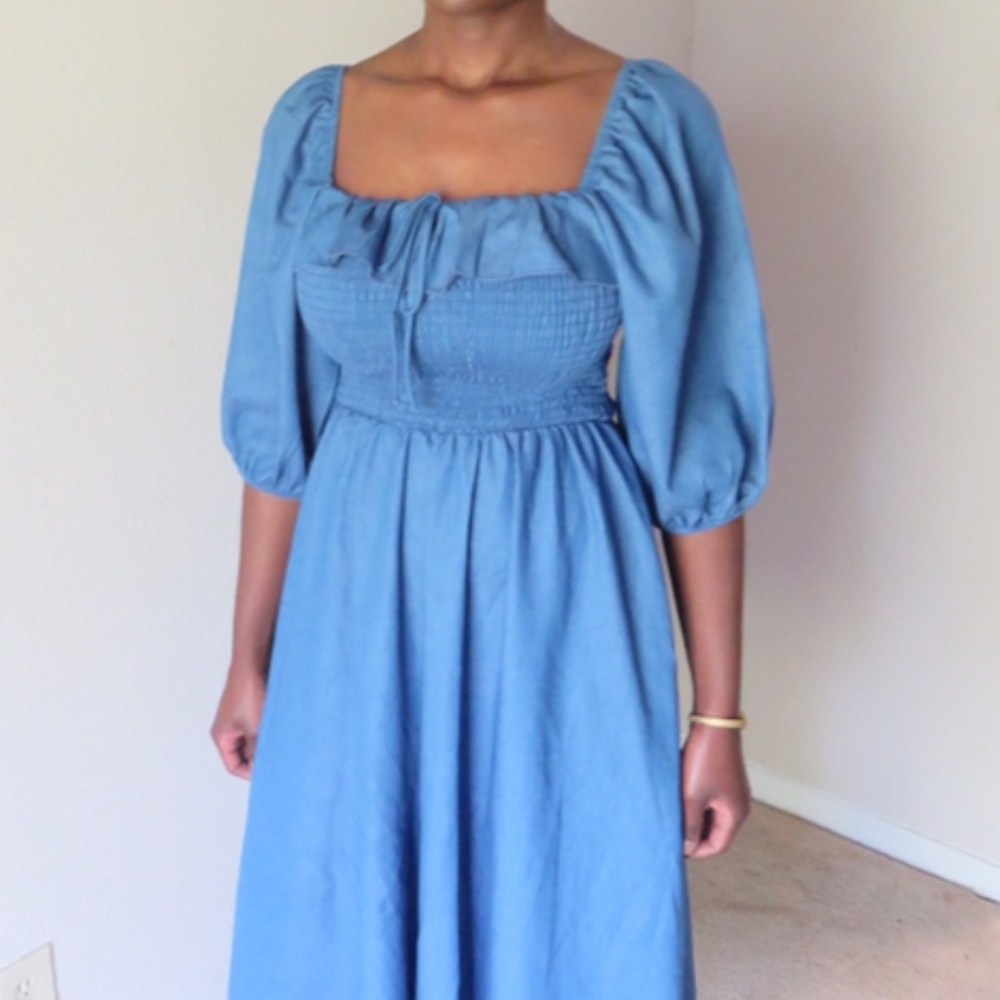 Vintage style light denim dress